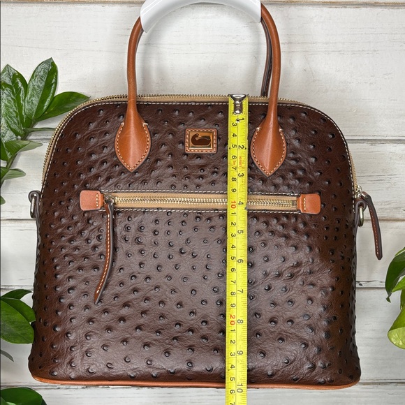 Dooney & Bourke Textured Brown Satchel with Orange Accents - Picture 4 of 9